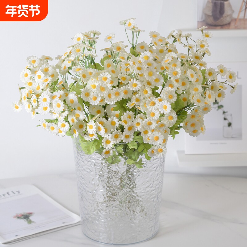 洋甘菊仿真6头小雏菊花欧式田园假花居家软装非洲菊绢花批发零售