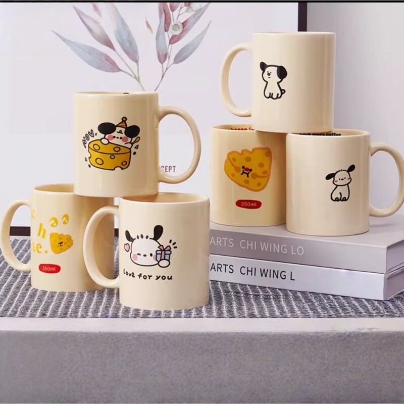 pdd同款卡通帕恰小狗马克杯 ins风高颜值可爱奶油陶瓷杯