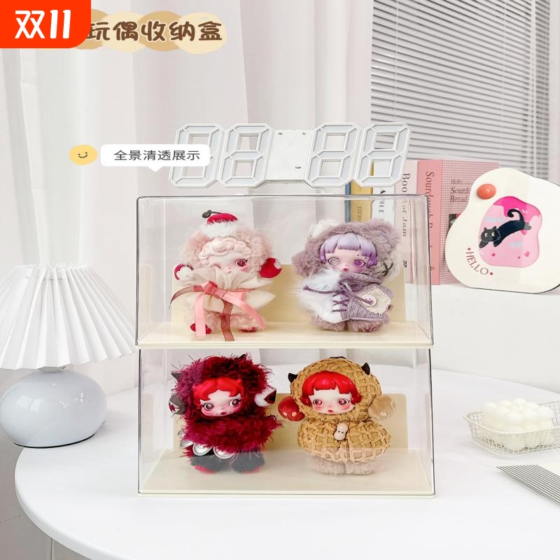 sp盲盒不眠剧场收纳展示盒适用棉花娃娃手办透明防尘罩