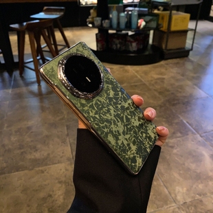 适用荣耀magicv5手机壳新款 丝绒硬壳电镀镜框防摔华为MagicVs3折叠屏带中轴全包超薄V3商务honorvs2保护套V2