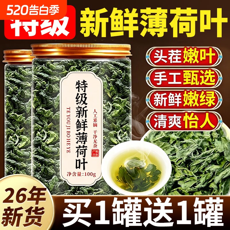 特级薄荷叶干新鲜食用清热降解下火泡茶包当季嫩叶中药材清凉提神