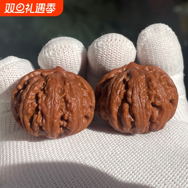 天然八楞粗筋麻核桃霸王龙桃核大粗筋核桃狮子头京八棱手把件手捻