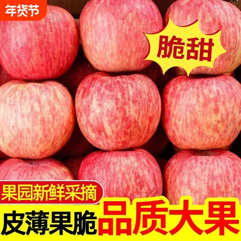 正宗陕西红富士苹果现摘冰糖心新鲜水果应当季10斤山大丑萍果整箱