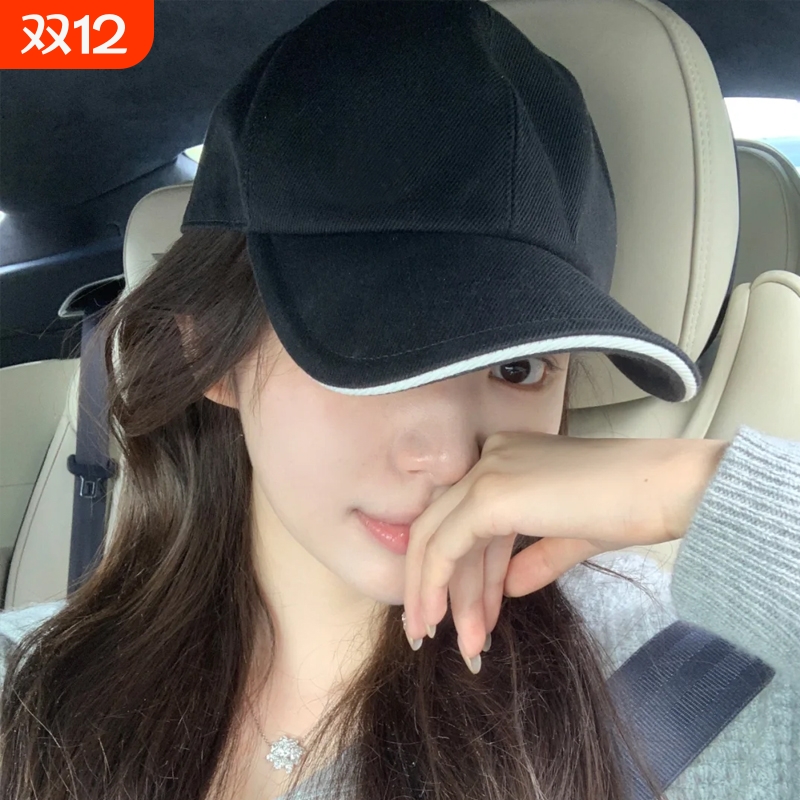 过时25P字母绣钻亮片刺绣鸭舌帽女遮阳渔夫帽防晒棒球帽白色黑色