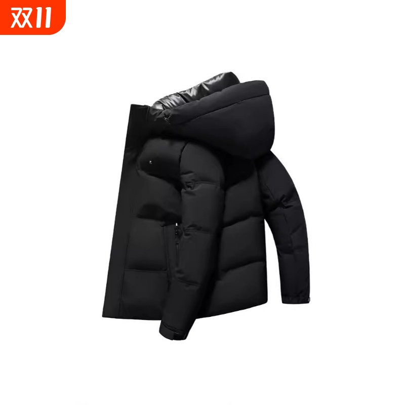 鸭绒羽绒服男加厚短款大鹅冬季极寒东北防寒保暖外套新面包服鹅绒