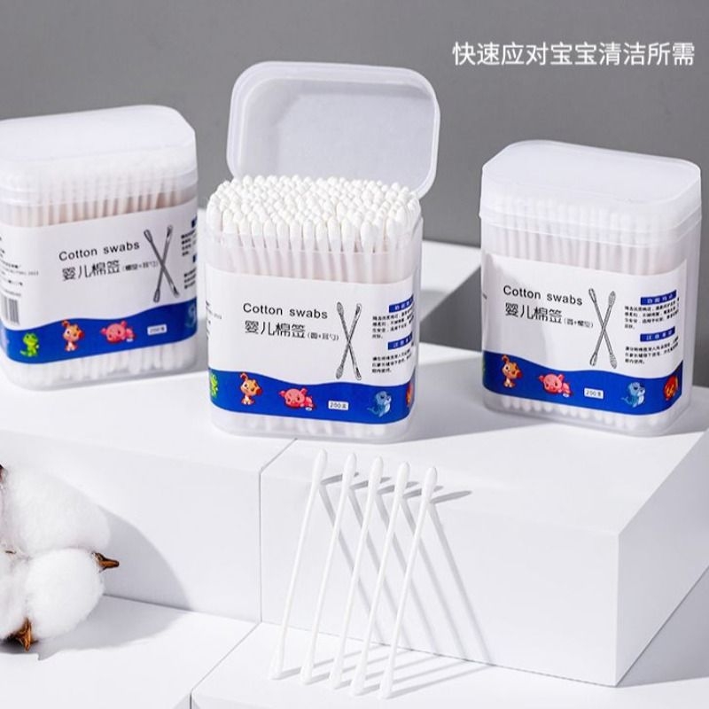 黑色棉签掏耳朵棉棒挖耳勺专用清洁黑头一次性棉花棒多规格起