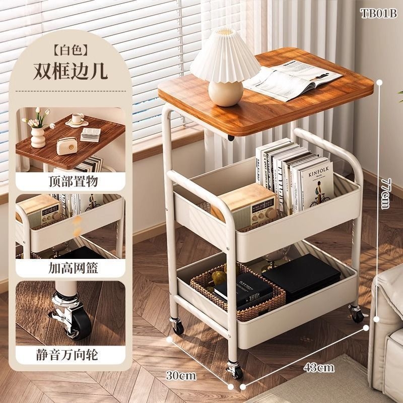 收纳卧室客厅浴室夹缝落地可移动零食储物架两层小推车置物双层