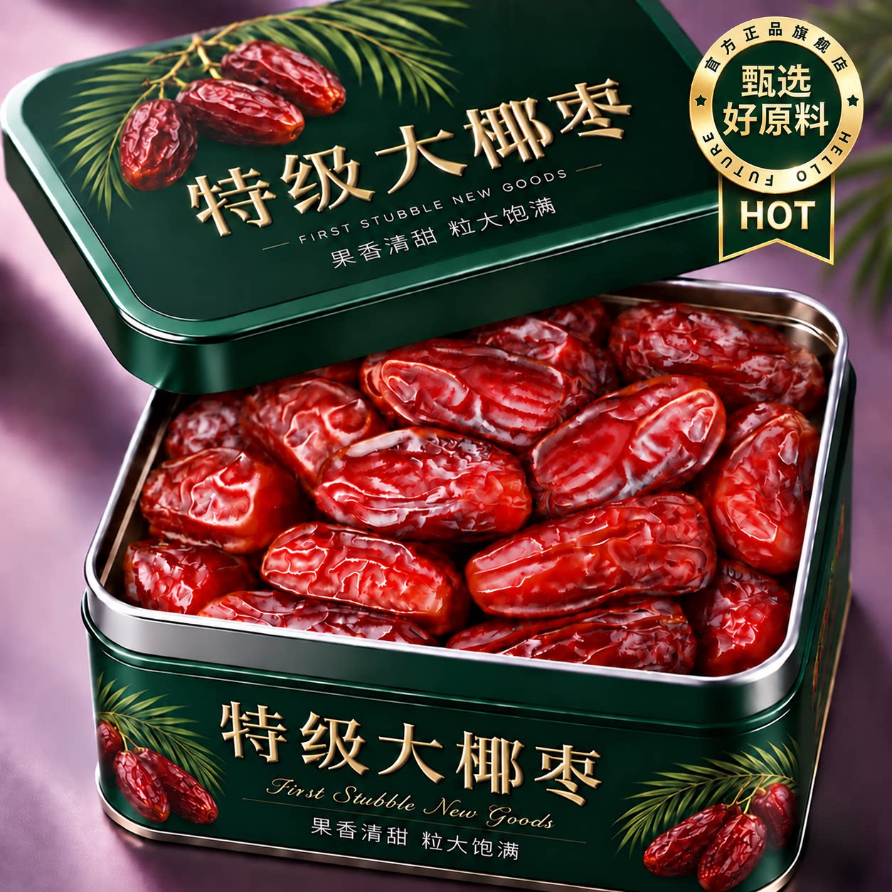 沙特椰枣迪拜阿联酋特产级黄黑金大椰枣旗舰店健康食品新鲜甄选