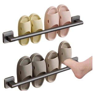 浴室拖鞋架卫生间厕所门后免打孔壁挂式鞋子沥水挂架墙上收纳神器