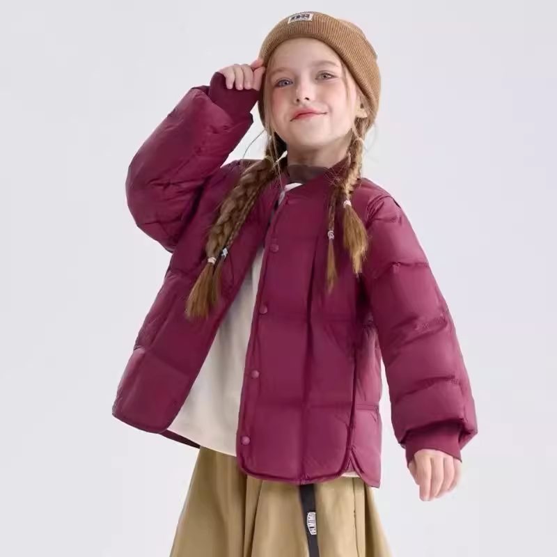 儿童轻薄羽绒服男女童冬季新款内胆中大童校服宝宝亲子装外套Y014