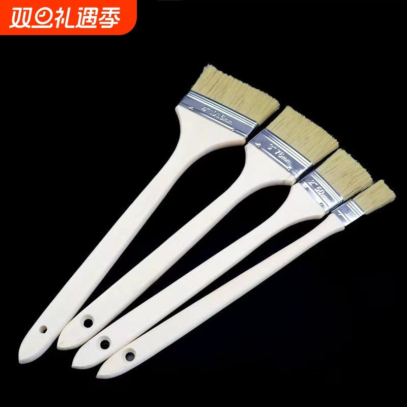 长柄油漆刷船用棕毛扫灰刷扒刷工业机床刷平头超长不掉毛异型刷