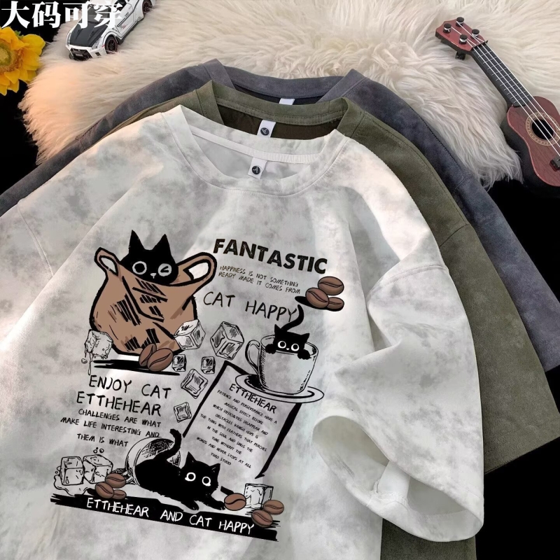 美式扎染短袖T恤夏季新款宽松