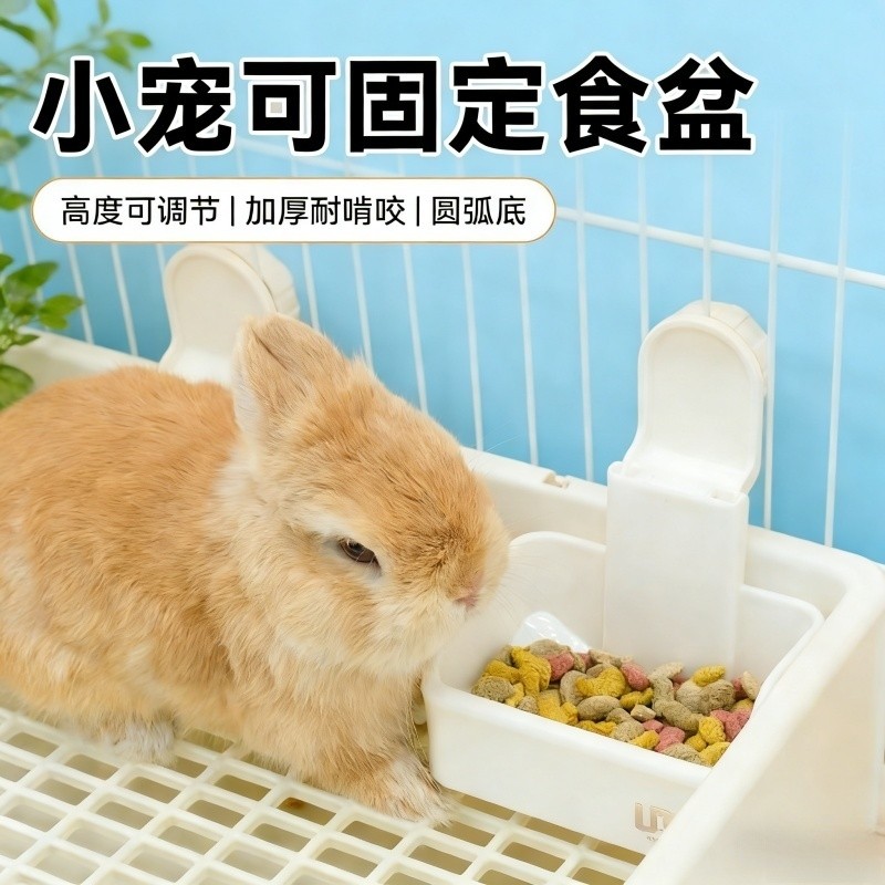 umi兔子食盆宠物兔兔喂食器荷兰猪防扒防打翻食盒饭碗用品固定