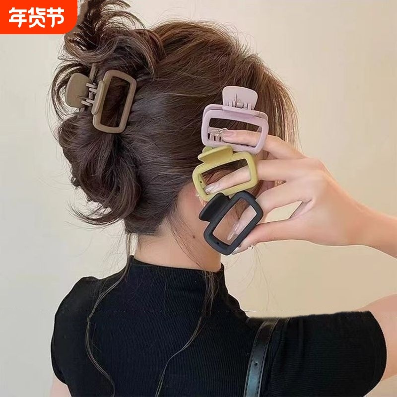 适合发量少的抓夹方形小号发夹发饰女后脑勺半扎发鲨鱼夹发卡盘发