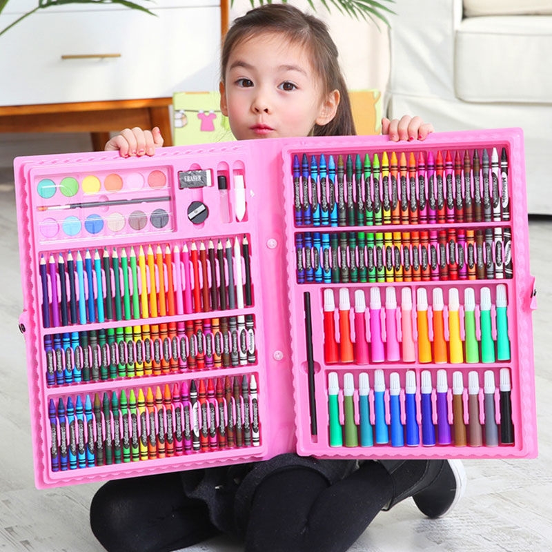 水彩笔套装彩色笔儿童画画工具绘画幼儿园画笔油画棒彩色笔画画礼盒画笔套组蜡笔美术用品