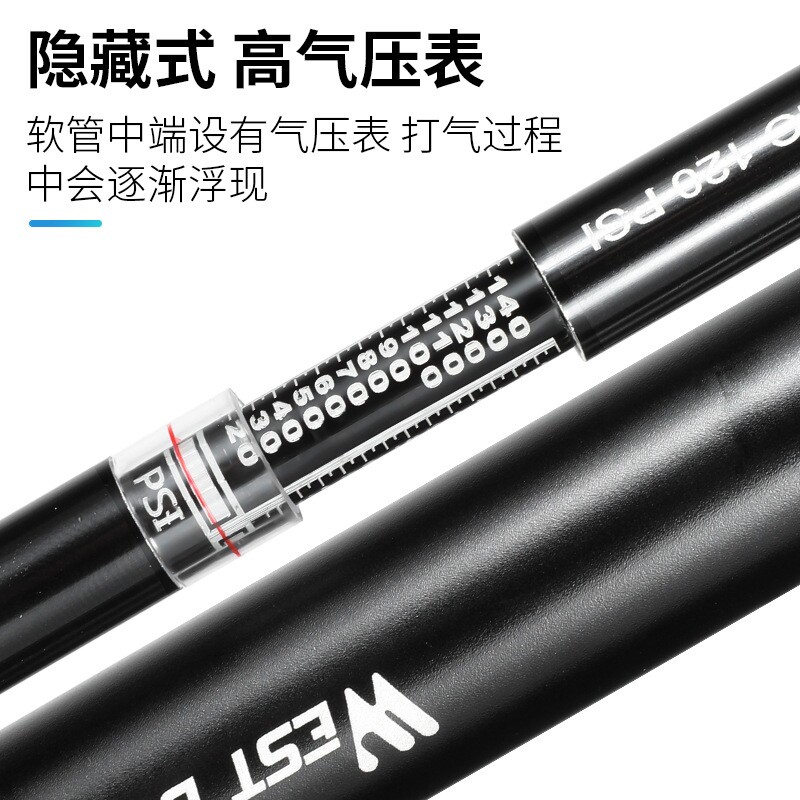 西骑者高压打气筒自行车打气筒带气压表充气筒立式打气筒骑行装备