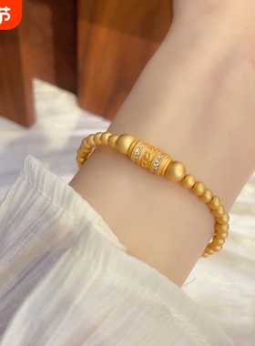 s925纯银传承古法六字真言护佑手链女士国潮风个性高级感圆珠手串