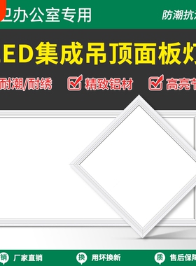 美灯粉厨房灯集成吊顶led灯平板吸顶灯卫生间浴室铝扣板灯300x600
