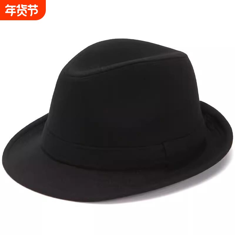 帽子男春秋礼帽男士帽子冬毛呢保暖秋冬中老年人爵士帽冬天老人帽