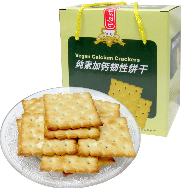 大地食品加钙韧性饼干600g纯素斋饼干松脆可口礼盒装整箱36小包