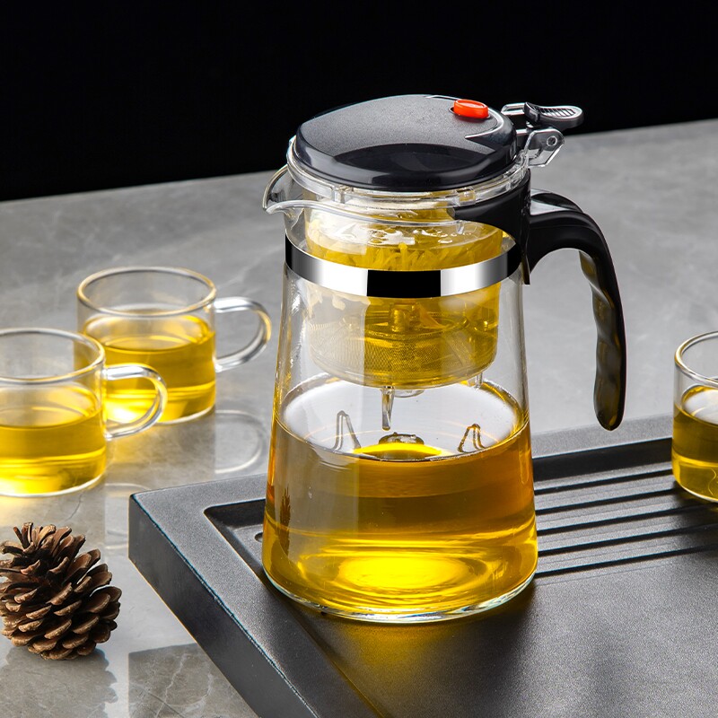 飘逸杯玻璃泡茶壶茶水分离冲茶器图片