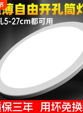 自由开孔面板灯超薄可调筒灯6w9w15w21w3寸4寸6寸圆形嵌入式孔灯