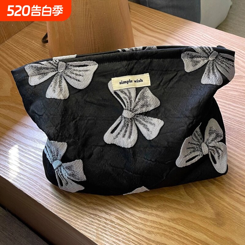 蝴蝶结高颜值化妆包收纳包便携化妆品女大容量旅行便携外出可爱