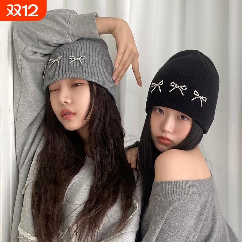 ins博主同款秋冬蝴蝶结针织毛线