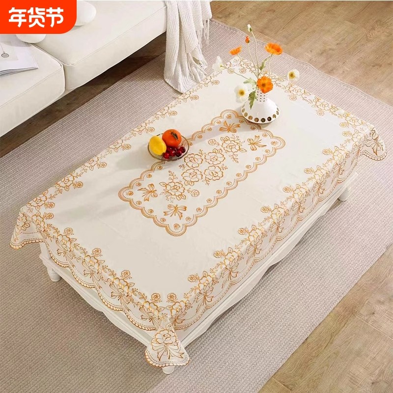 桌布防水防油免洗防烫长方形餐桌布茶几垫塑料台布套客厅烫金桌布,居家布艺,桌布,淘宝优惠券,粉丝福利购,淘宝优惠卷