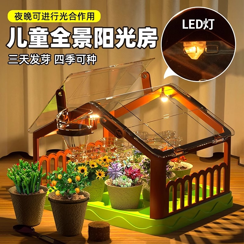 阳光种植房儿童种菜植物观察盒科学启蒙玩具女孩男孩益智生日礼物