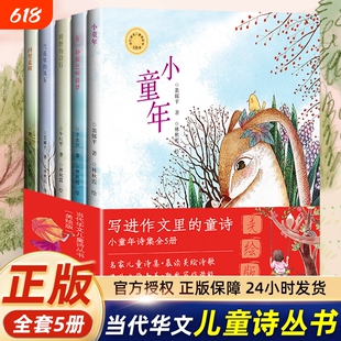 全5册小童年诗集美绘版写进作文里的童诗写在当代华文儿童诗丛书有一种颜色叫做梦雪花里的风车田野里的诗行正版