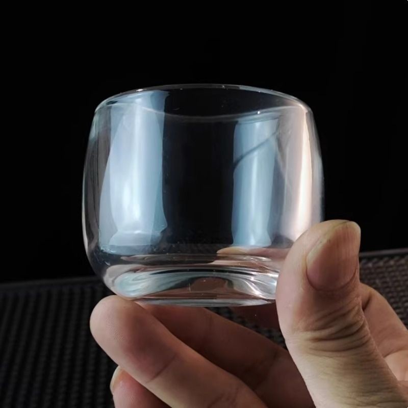 无纯铅玻璃茶杯酒天然原矿水晶不烫手个人专用加厚家用中式养生杯