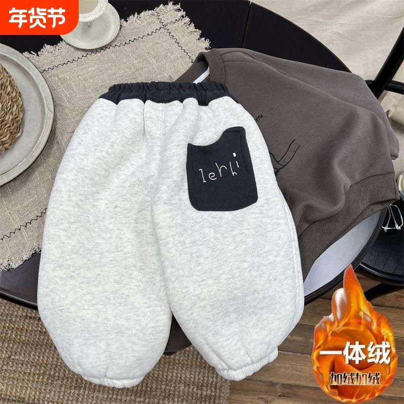 宝宝加绒加厚卫裤秋冬季拼色新款男童奥利绒运动裤女儿童宽松长裤,童装/婴儿装/亲子装,裤子,淘宝优惠券,粉丝福利购,淘宝优惠卷