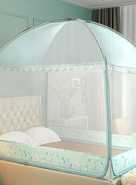 加密蒙古包蚊帐家用卧室全包儿童防摔2024新款1米8床2三开门全底5