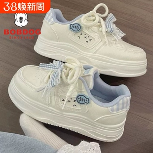 巴布豆女童鞋春季2026新款儿童运动鞋小学生大童女鞋蓝色休闲板鞋