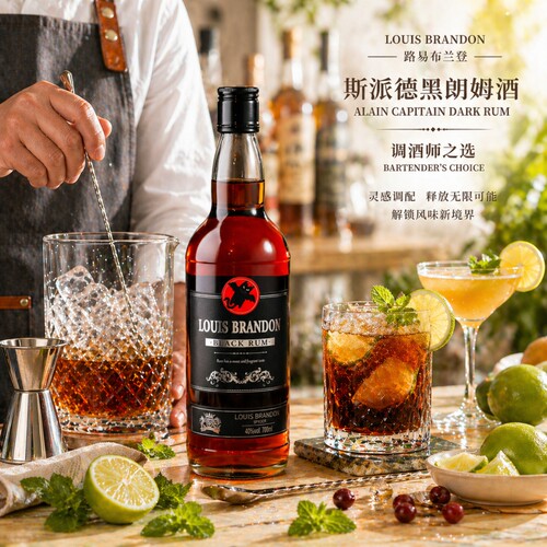 黑朗姆酒调酒莫吉托mojito洋酒烘焙自由古巴鸡尾酒基酒多规格