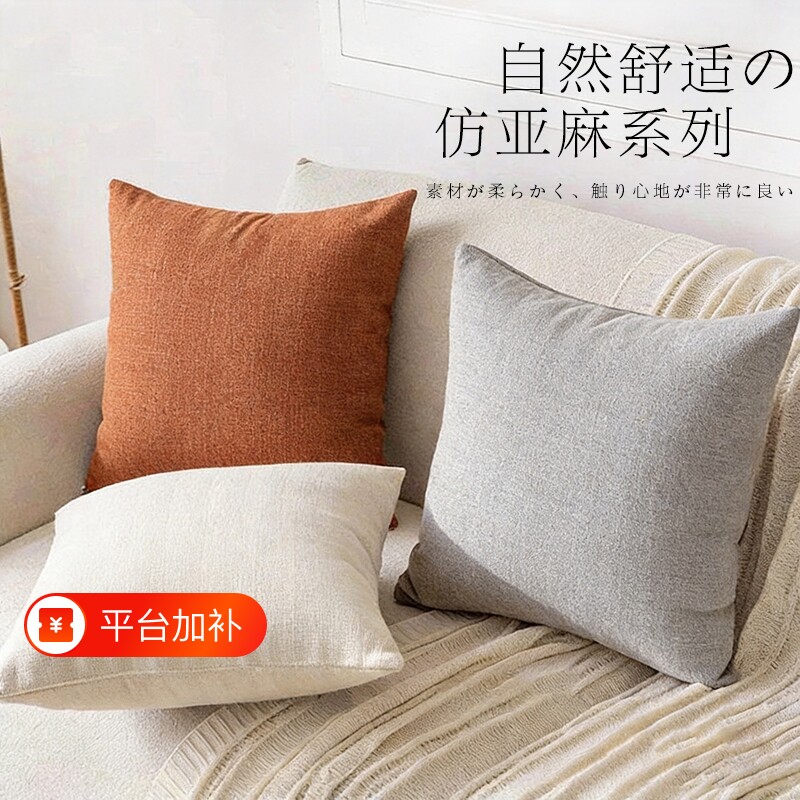 抱枕客厅沙发靠枕2026新款风靠垫不含芯枕芯方形可拆洗白色灰色