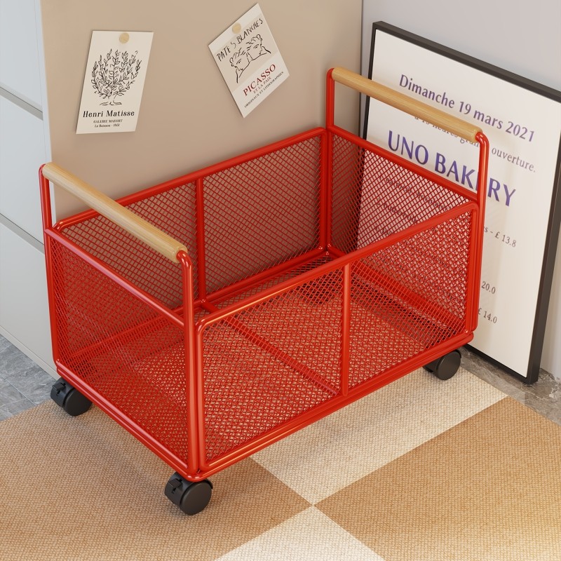 书本收纳箱带滑轮可移动书包置物架书筐学生教室用桌下装书箱子