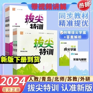 2024春拔尖特训一二三四五六年级上下册语文数学英语人教青岛外研版 一起点教材同步练习册小学练就尖子生作业本一年级训练苏教版