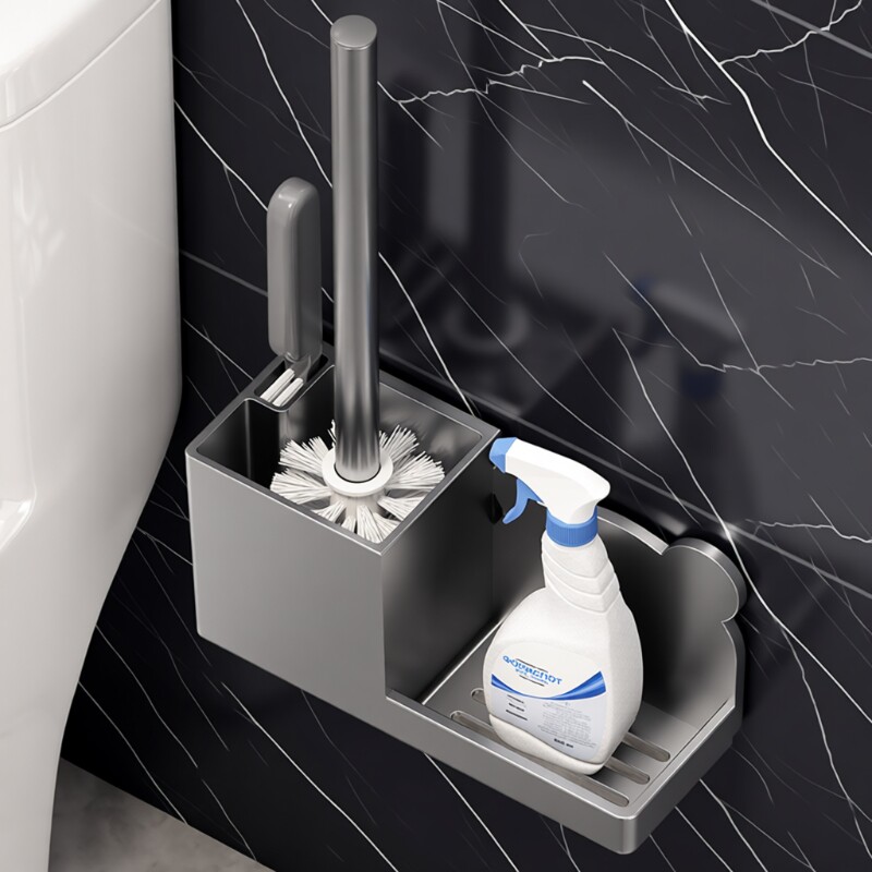 马桶刷壁挂式置物架免打孔家用无死角厕所刷子卫生间浴室马桶收纳