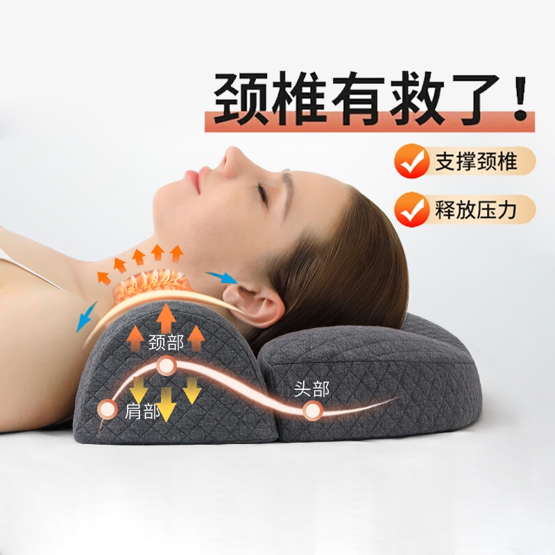 颈椎枕头记忆棉反弓枕睡觉专用