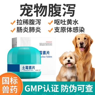 狗狗腹泻拉肚子抗菌消炎药呕吐肠炎咳喘兽用土霉素片宠物消炎药品
