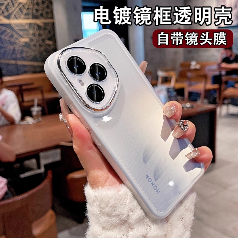 自带镜头膜适用荣耀400pro手机壳300ultra新款透明高级感200全包防摔100硅胶90TG软壳80超薄女爆款小众高级感