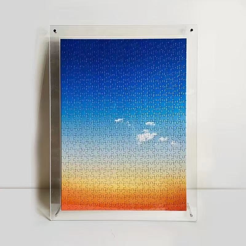 亚克力拼图框500/1000片海报框照片裱框高透明加厚摆台创意相框