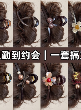头发夹子大全发量少抓夹女后脑勺独特漂亮发夹鲨鱼头饰便宜小玩意
