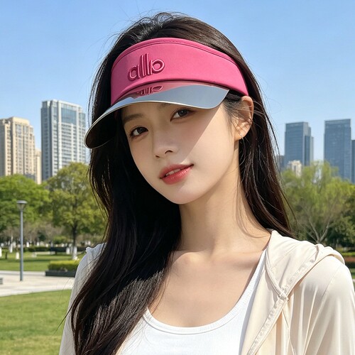 户外跑步防晒空顶帽子女夏季美式字母刺绣遮阳防紫外线无顶鸭舌帽