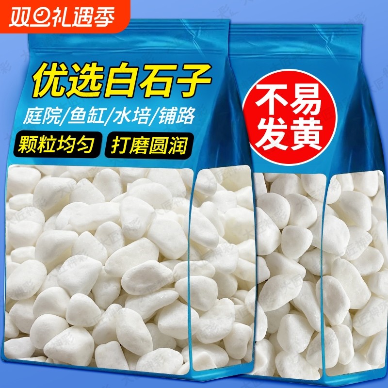 【厂家补贴】原生鱼缸白石子造景养花铺面鹅卵石盆栽水培庭院批发