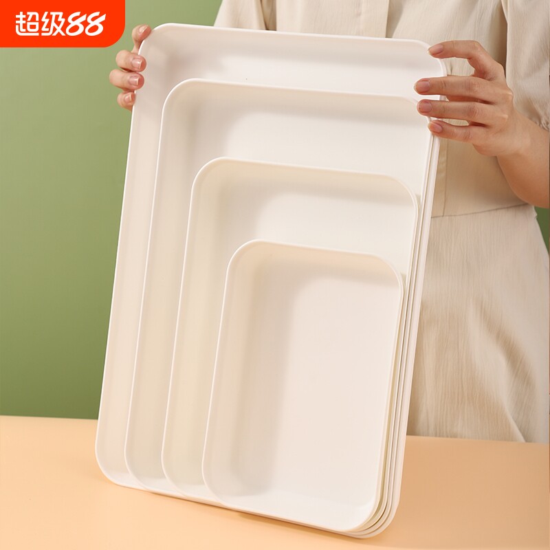 加深长方形托盘塑料家用放茶杯商用食品级餐盘蛋糕水果零食收纳盘图片