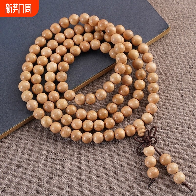 厂家直供桃木精品小孔佛珠手串108颗手链桃木06原色文玩男女