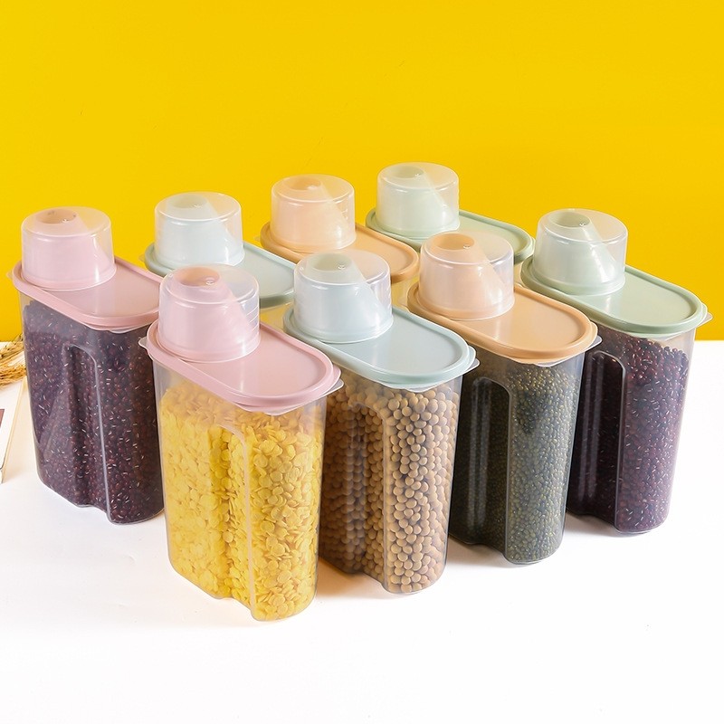 厨房储物罐五谷收纳盒食物存储狗粮塑料杂粮罐干货密封罐储存防潮